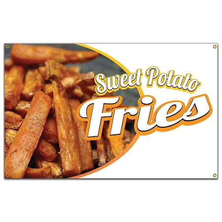 Signmission Sweet Potato Fries Banner Concession Stand Food Truck Single Sided B-Sweet Potato Fries19